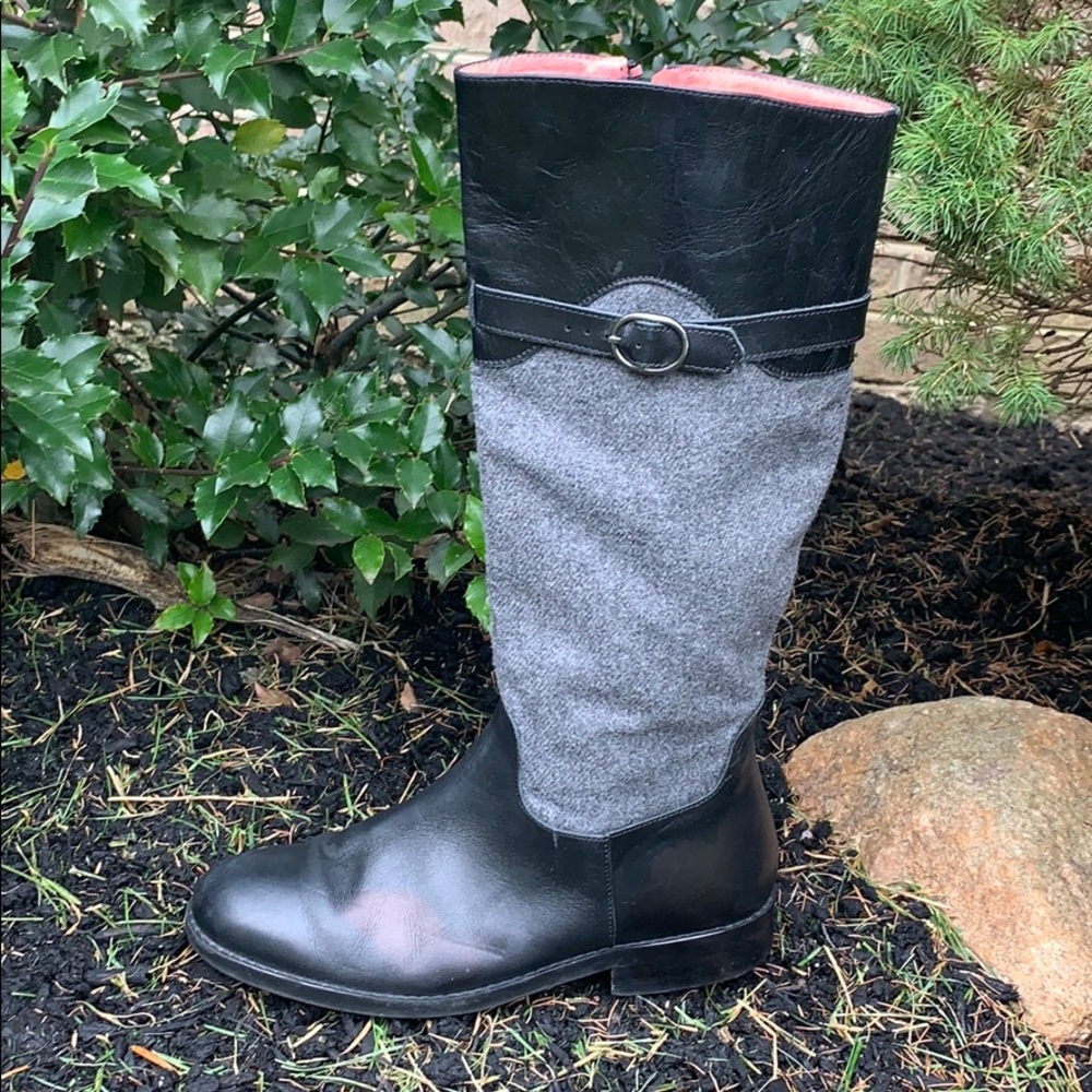 Black and gray tall boots - Picture 4 of 8